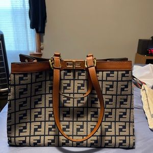 🌸🌸Stunning never carried all canvas & leather tote🌸🌸